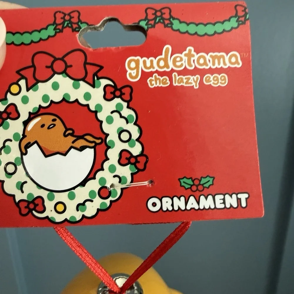 Gudetama Lazy Egg Christmas Ornaments Lot of 3 NWT Sanrio Surreal Decor F/W
